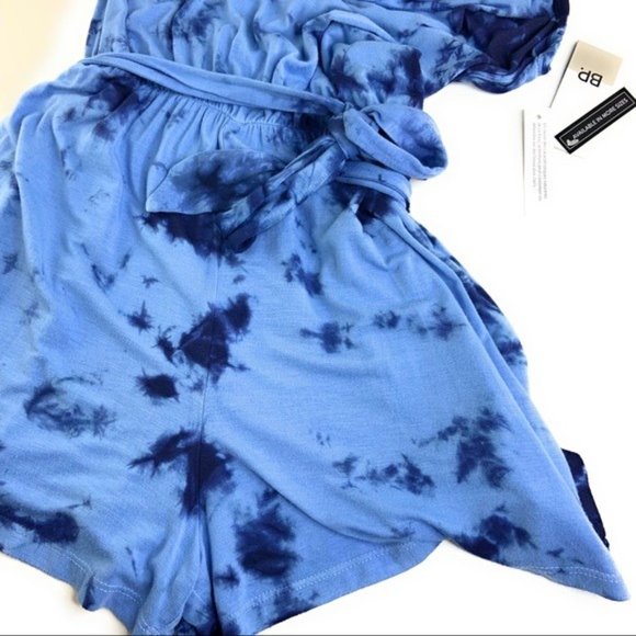 NWT BP Tiedye Belted Romper in Blue - Picture 6 of 7
